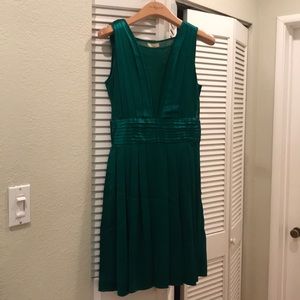 Issa London Sheer Satin dress 2 Emerald